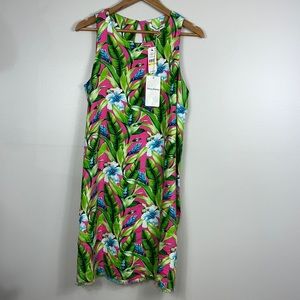 Tommy Bahama Linen Tulum Blooms Shift Dress M
